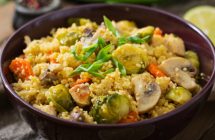 coles de Bruselas con cuscús