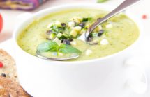 crema de verduras con aguacate