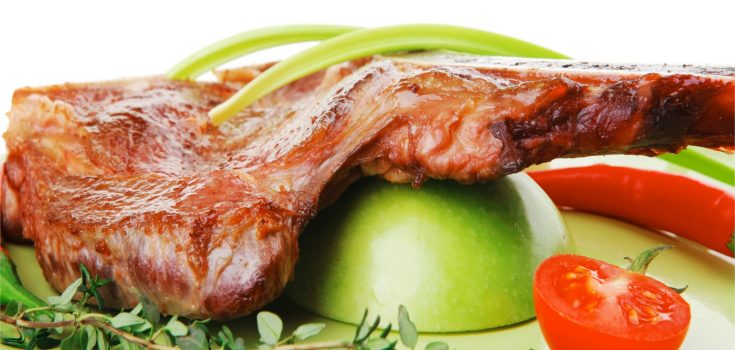Costillas de cerco con manzana