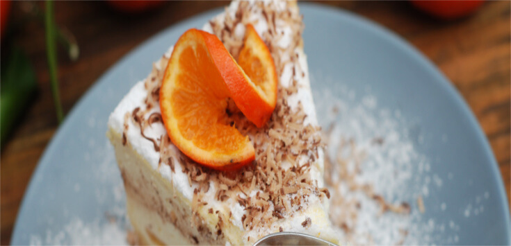 Tarta de queso con mandarina