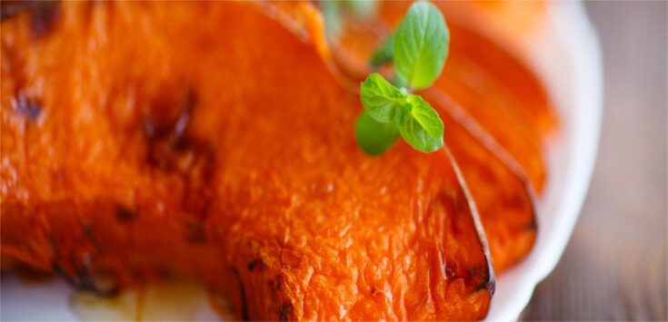 Calabaza asada con miel y canela