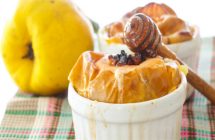 Manzana asada con nueces y requesón