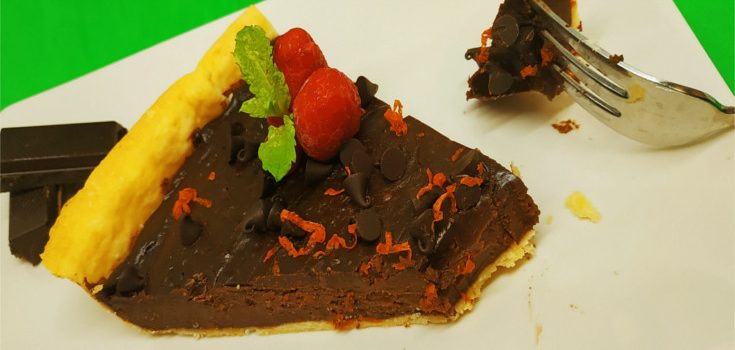 Quiche de chocolate con naranja