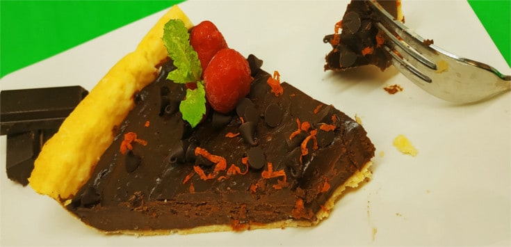 Quiche de chocolate con naranja