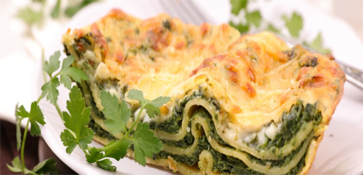 Lasaña de espinacas