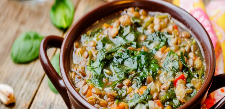 Lentejas con espinacas