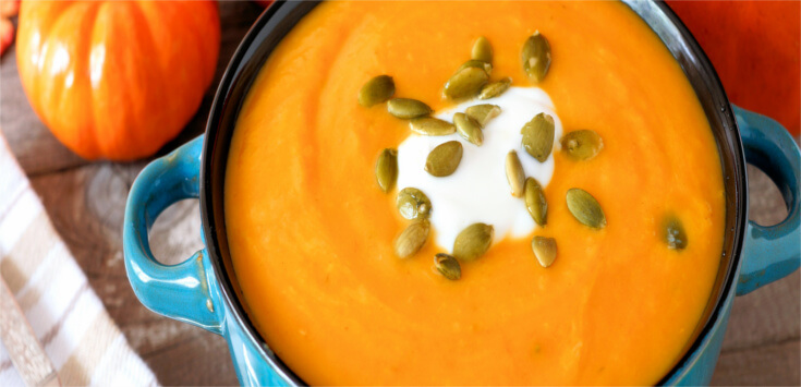 Crema de naranja y calabaza